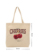 Cherries - Kanvas Çanta - Krem