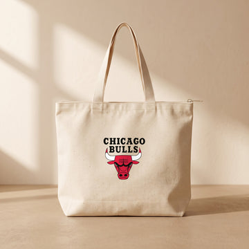 Chicago Bulls - Fermuarlı Tote Bag