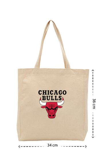 Chicago Bulls - Kanvas Çanta - Krem