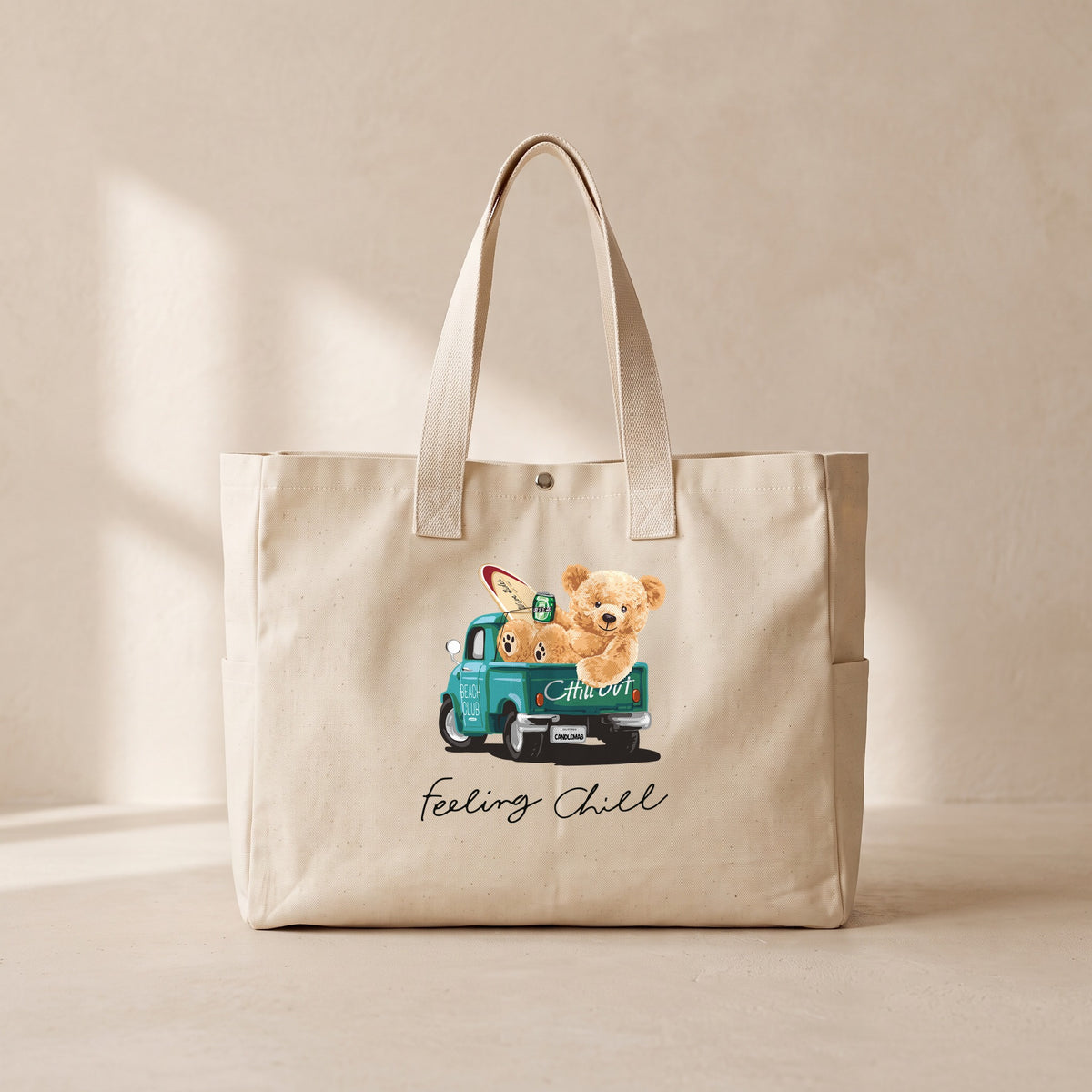 Chill Bear - Çıtçıtlı Tote Bag