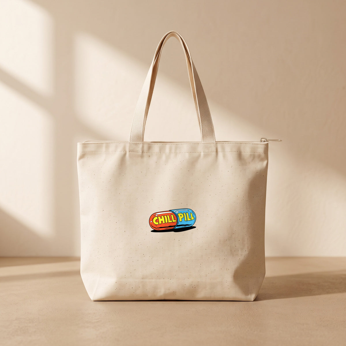 Chill Pill - Fermuarlı Tote Bag