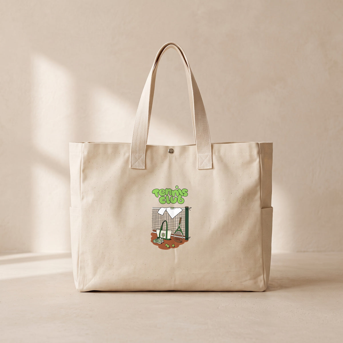 Classic Tennis Club - Çıtçıtlı Tote Bag
