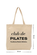 Club de Pilates - Kanvas Çanta - Krem