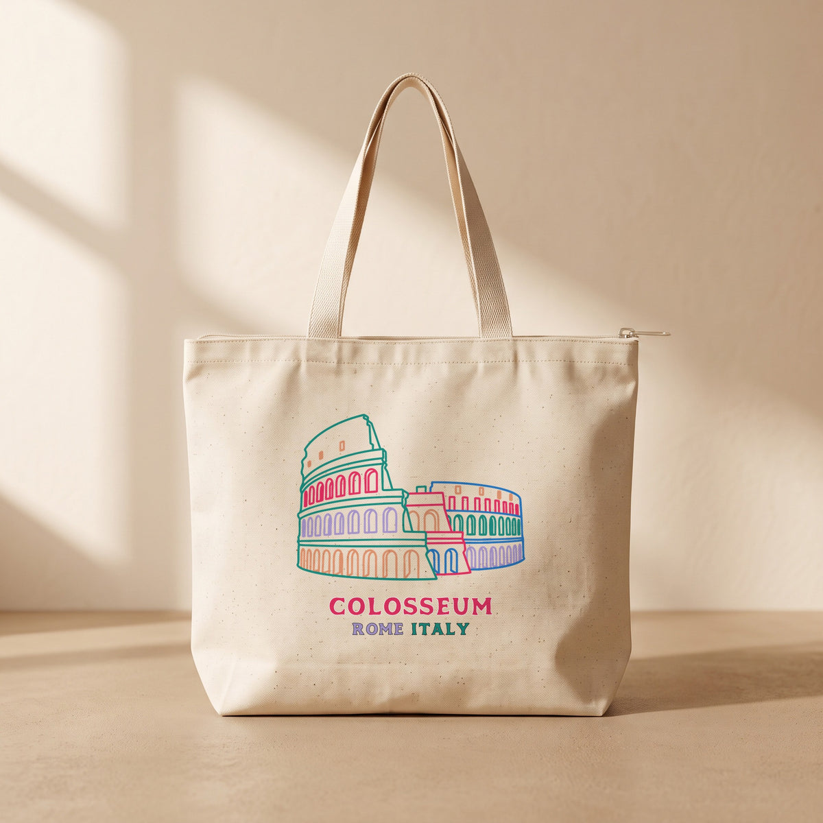 Colosseum - Fermuarlı Tote Bag