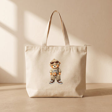 CoolBear - Fermuarlı Tote Bag