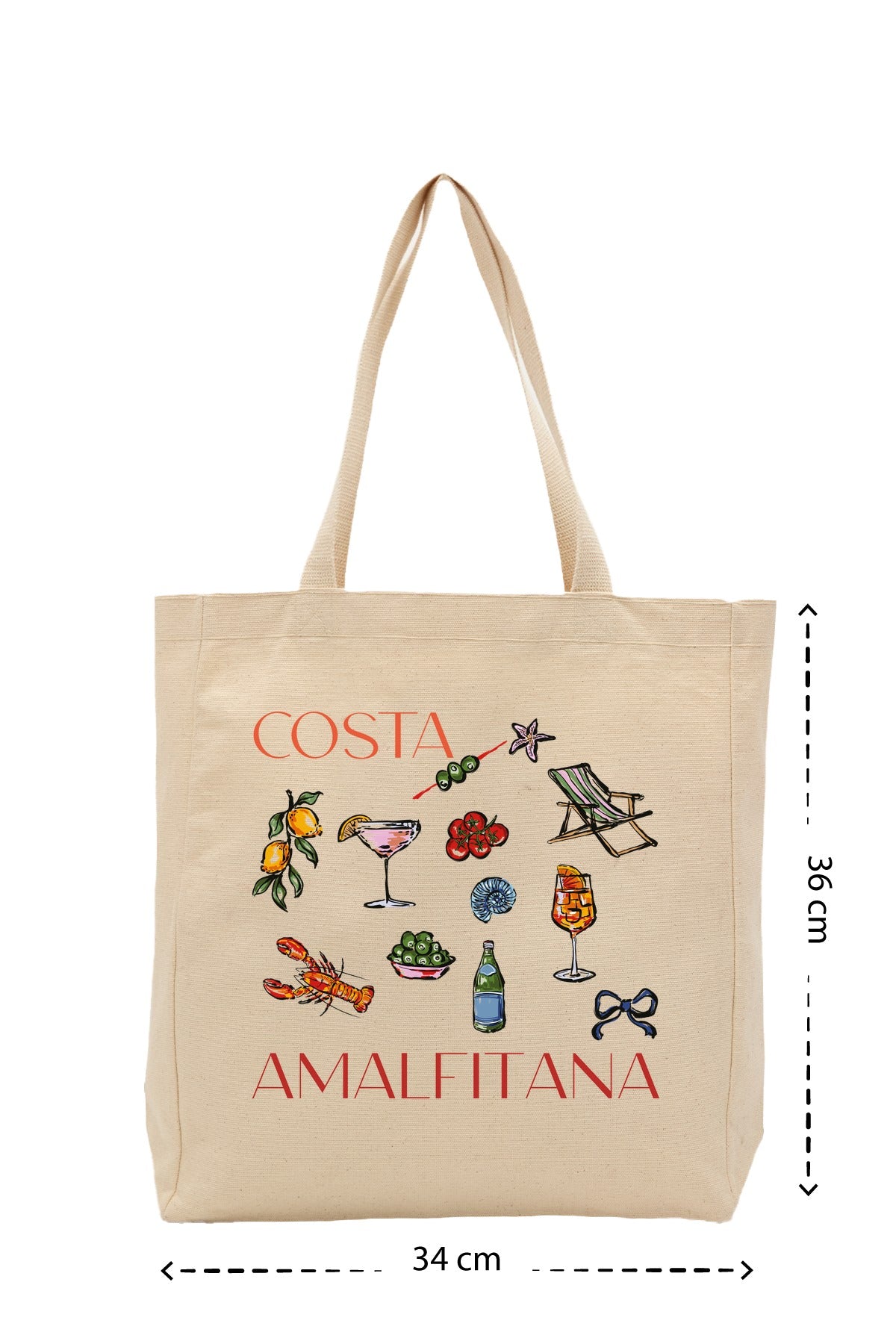 Costa Amalftana - Kanvas Çanta - Krem