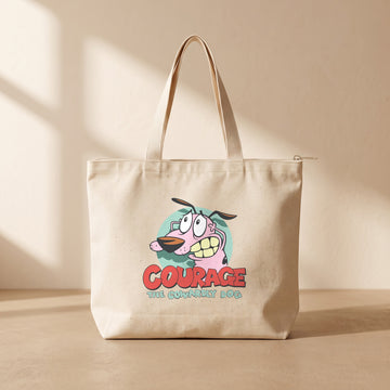 Courage Dog - Fermuarlı Tote Bag