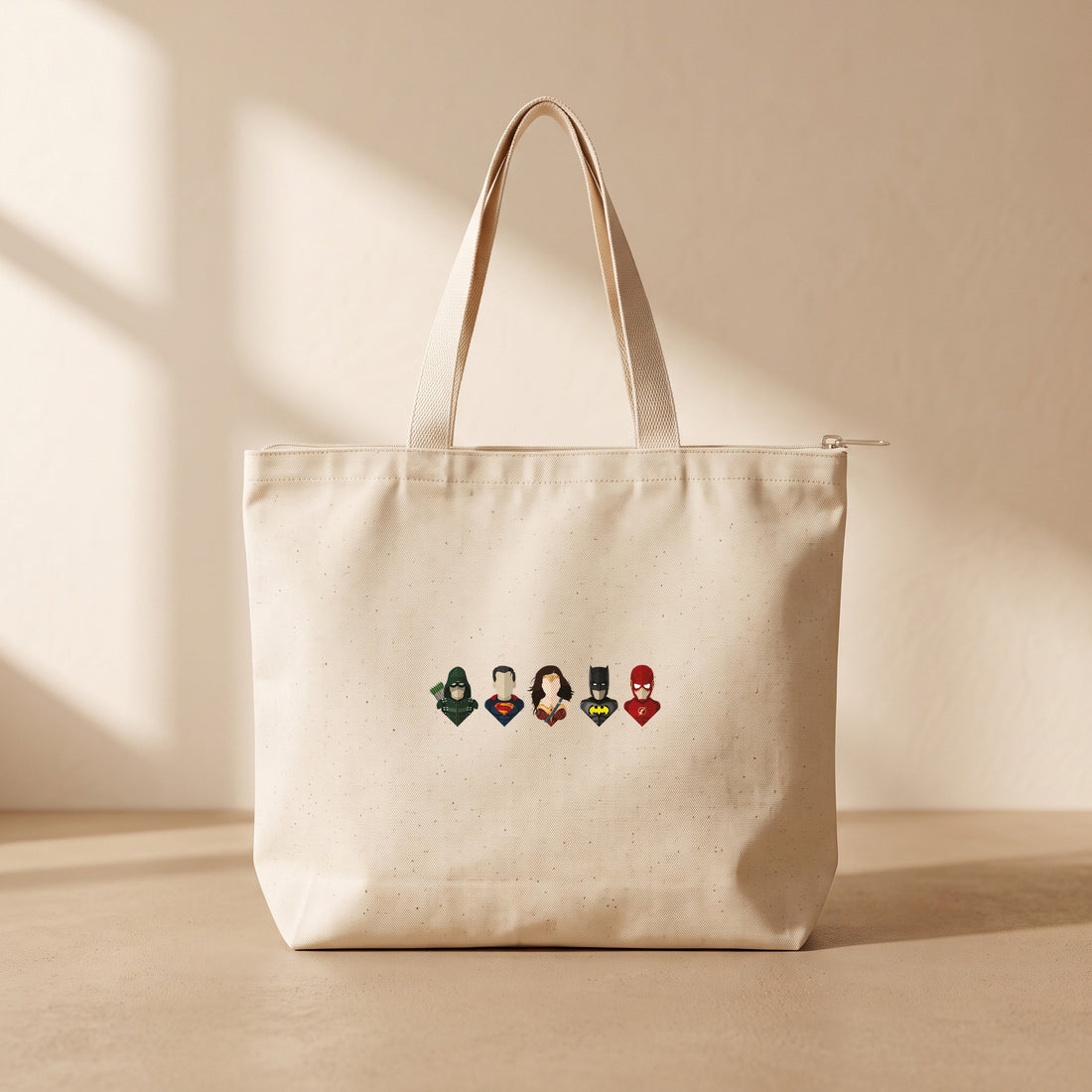 DC Heroes - Fermuarlı Tote Bag