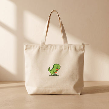 Dino Depression - Fermuarlı Tote Bag