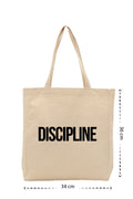 Discipline - Kanvas Çanta - Krem