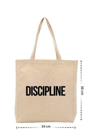 Discipline - Kanvas Çanta - Krem