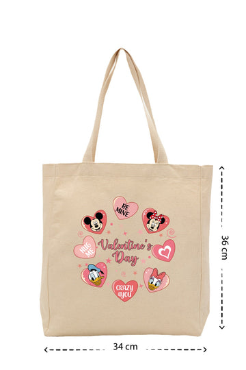 Disney Valentine Day 2 - Kanvas Çanta - Krem