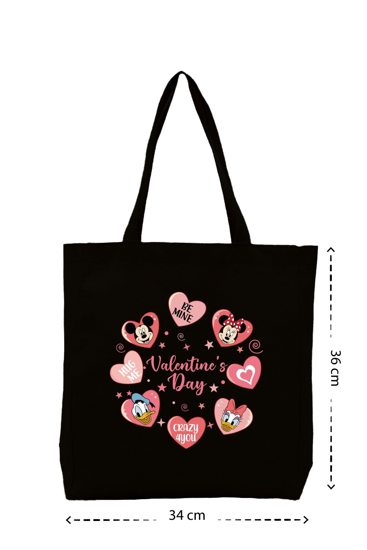 Disney Valentine Day 2 - Kanvas Çanta - Siyah
