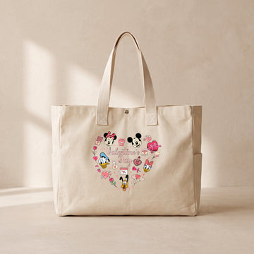 Disney Valentine Day - Çıtçıtlı Tote Bag