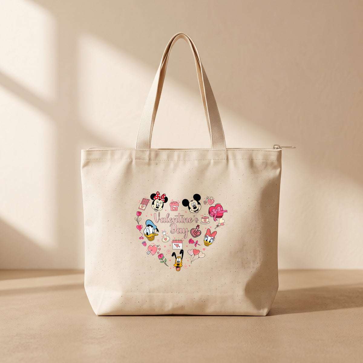 Disney Valentine Day - Fermuarlı Tote Bag