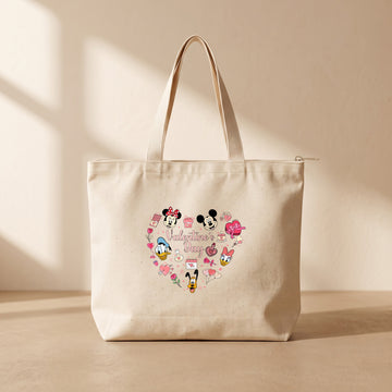 Disney Valentine Day - Fermuarlı Tote Bag