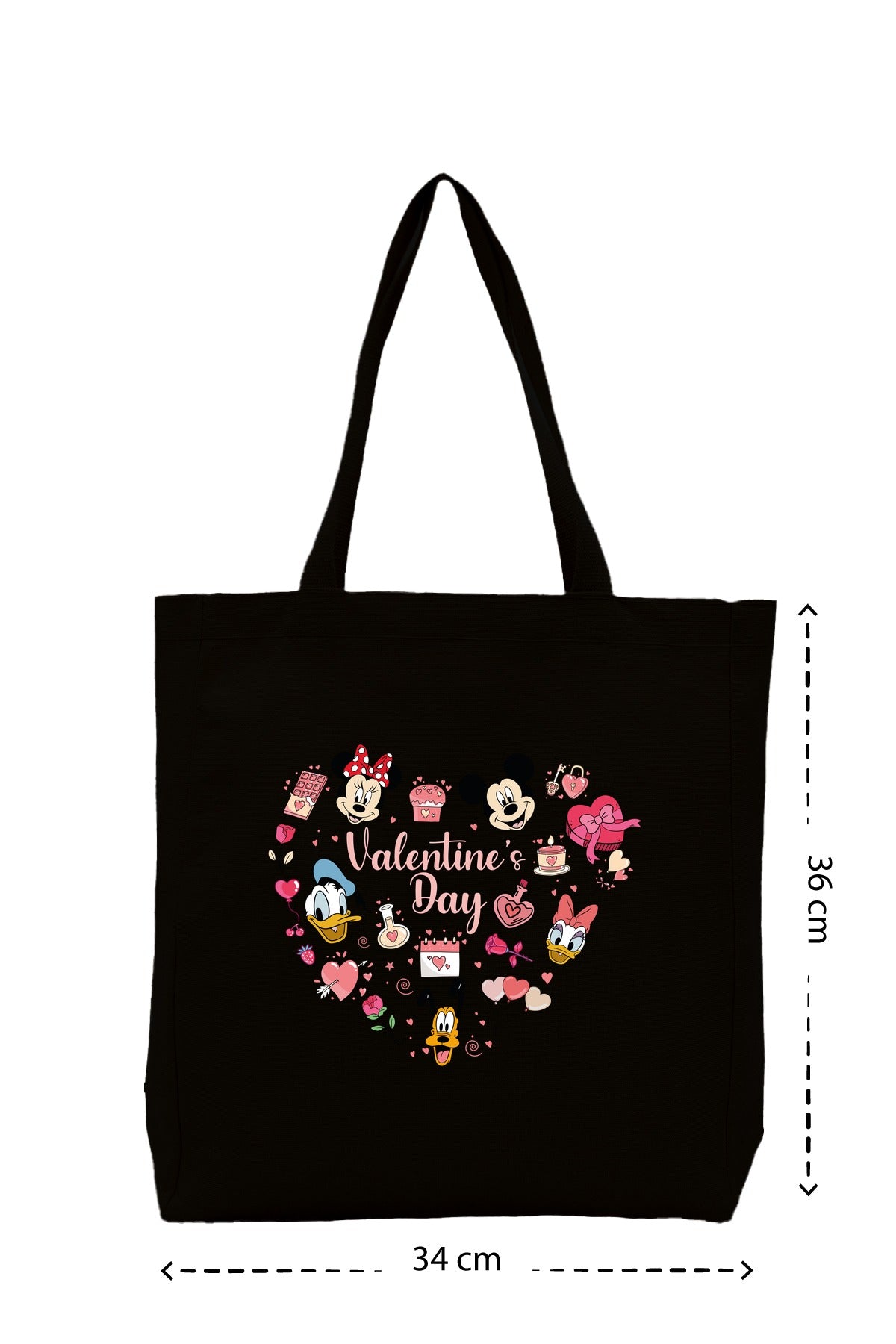 Disney Valentine Day - Kanvas Çanta - Siyah