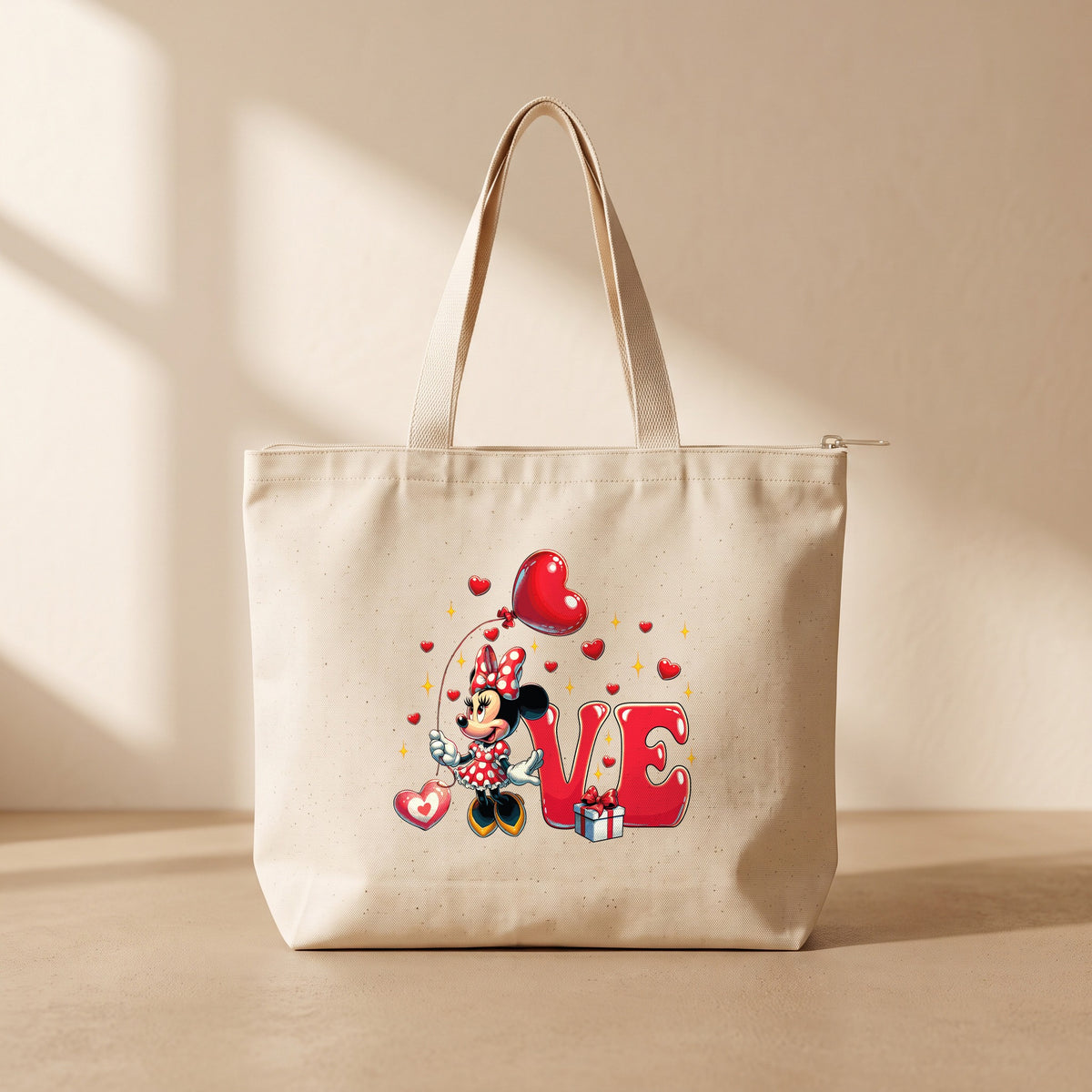Disney Valentine Girl - Fermuarlı Tote Bag