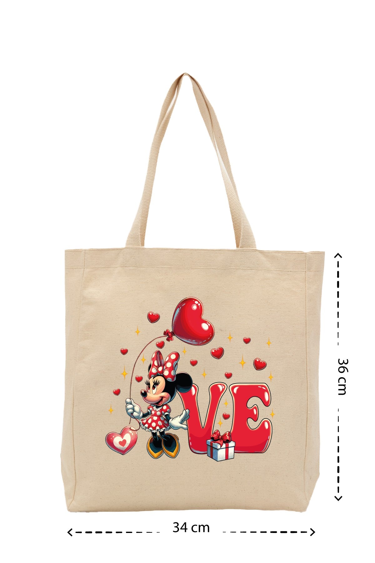 Disney Valentine Girl - Kanvas Çanta - Krem