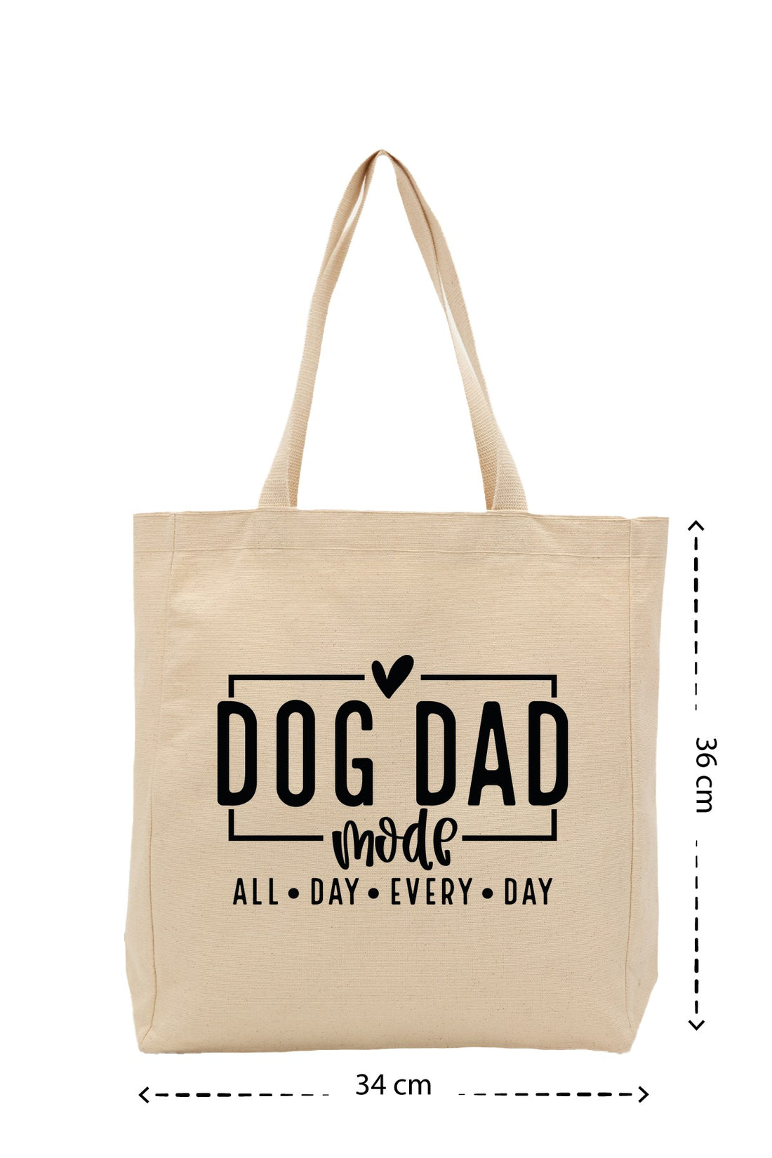 Dog Dad - Kanvas Çanta - Krem