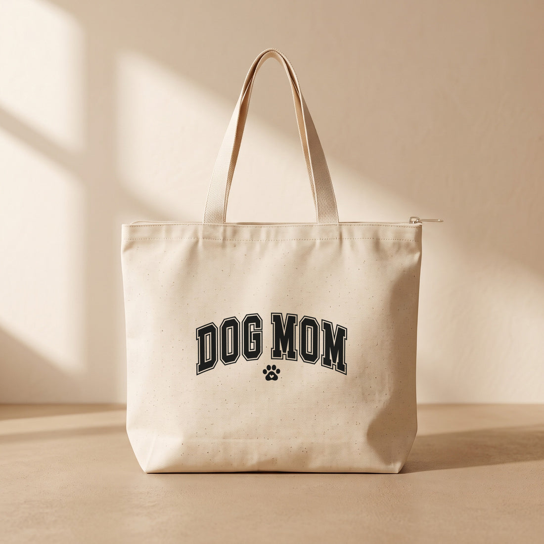 Dog Mom - Fermuarlı Tote Bag