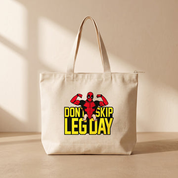 Don't Skip Leg Day - Fermuarlı Tote Bag