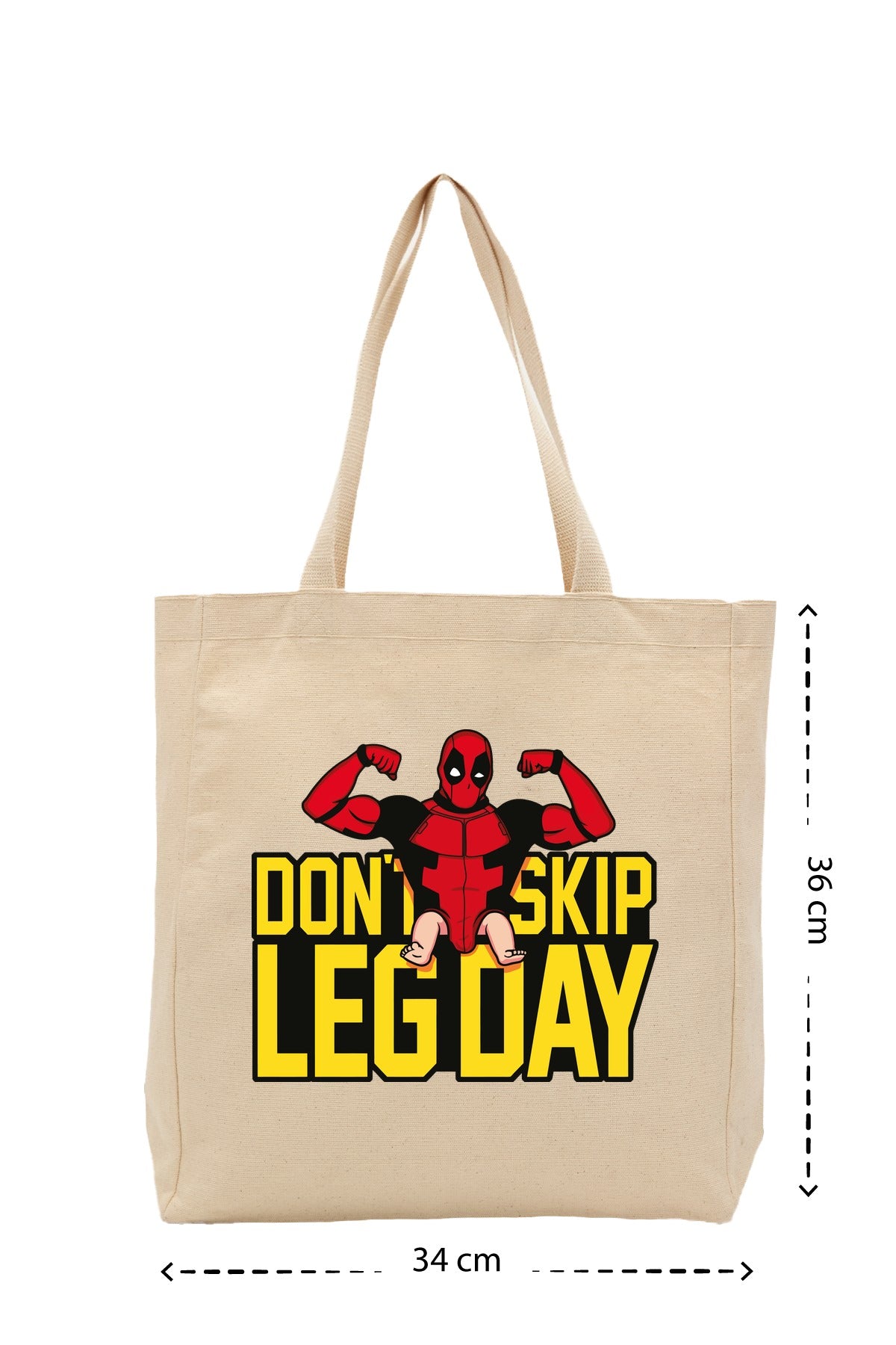 Don't Skip Leg Day - Kanvas Çanta - Krem