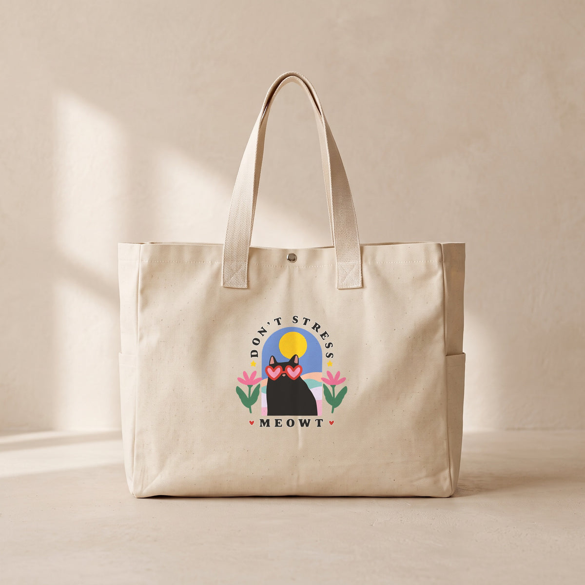 Don't Stress - Çıtçıtlı Tote Bag