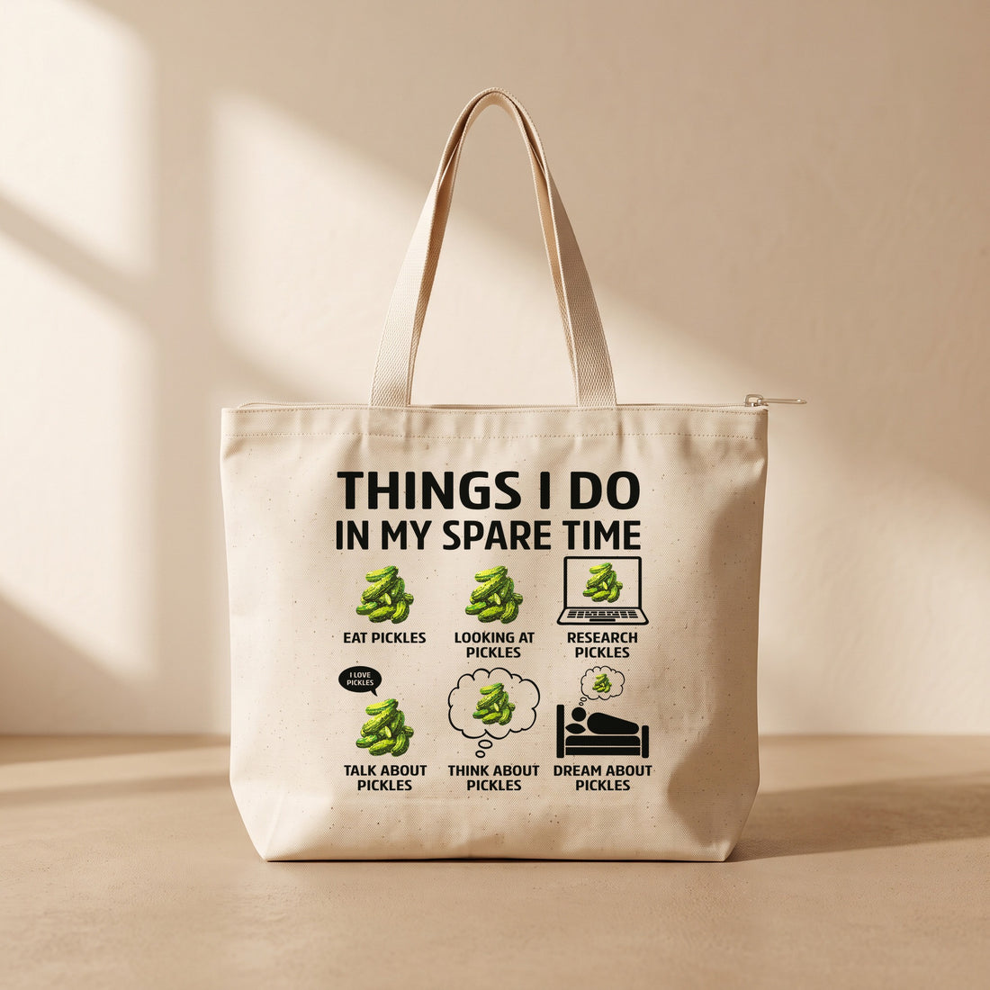 Dream in Pickle - Fermuarlı Tote Bag