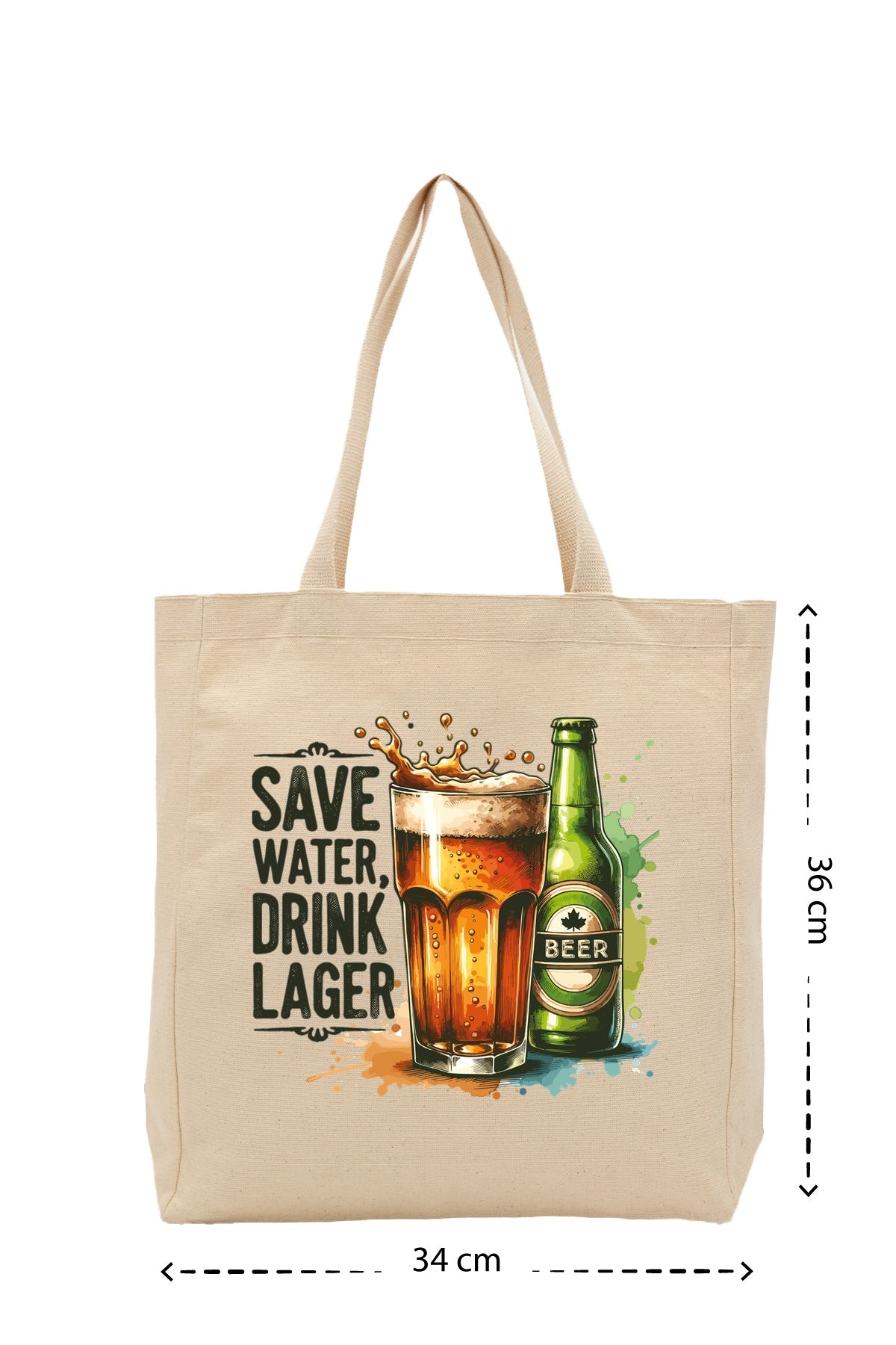 Drink Beer - Kanvas Çanta - Krem