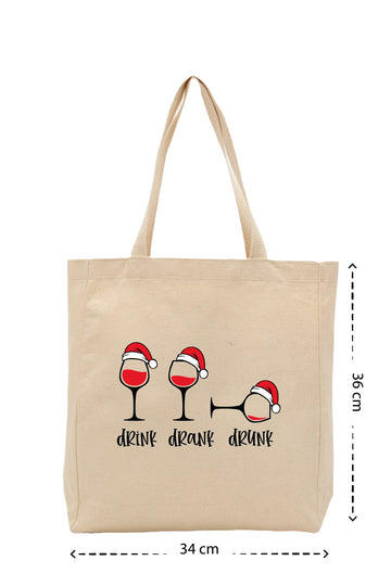 Drink Drank Drunk - Kanvas Çanta - Krem