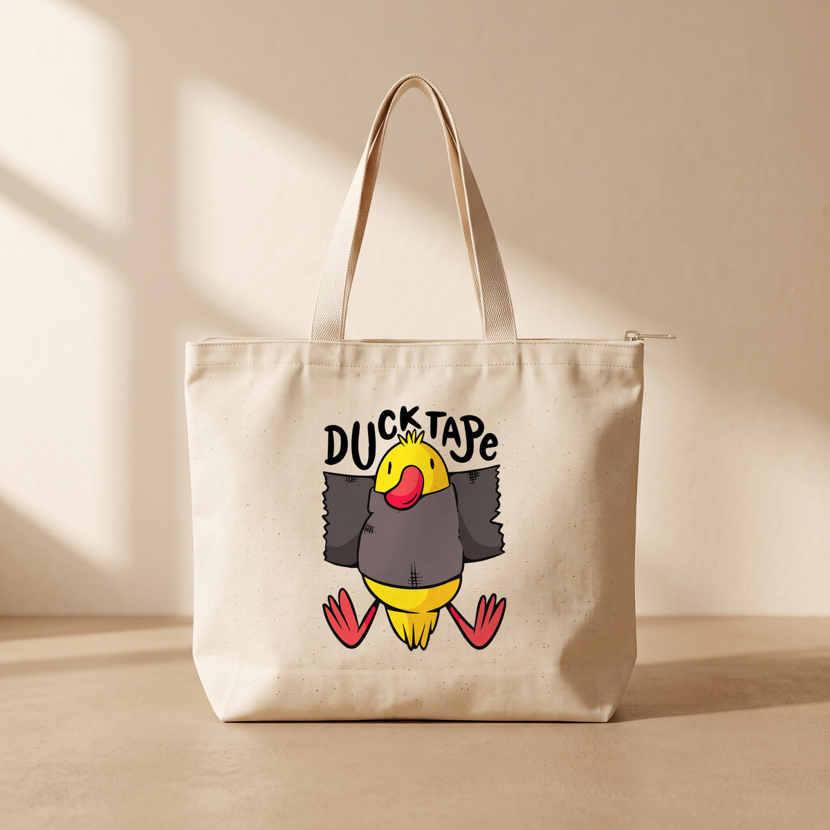 Duck Tape - Fermuarlı Tote Bag