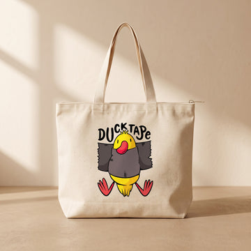 Duck Tape - Fermuarlı Tote Bag