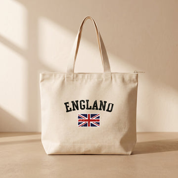 England - Fermuarlı Tote Bag
