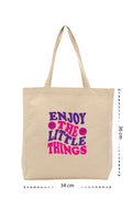 Enjoy The Litte Things - Kanvas Çanta - Krem