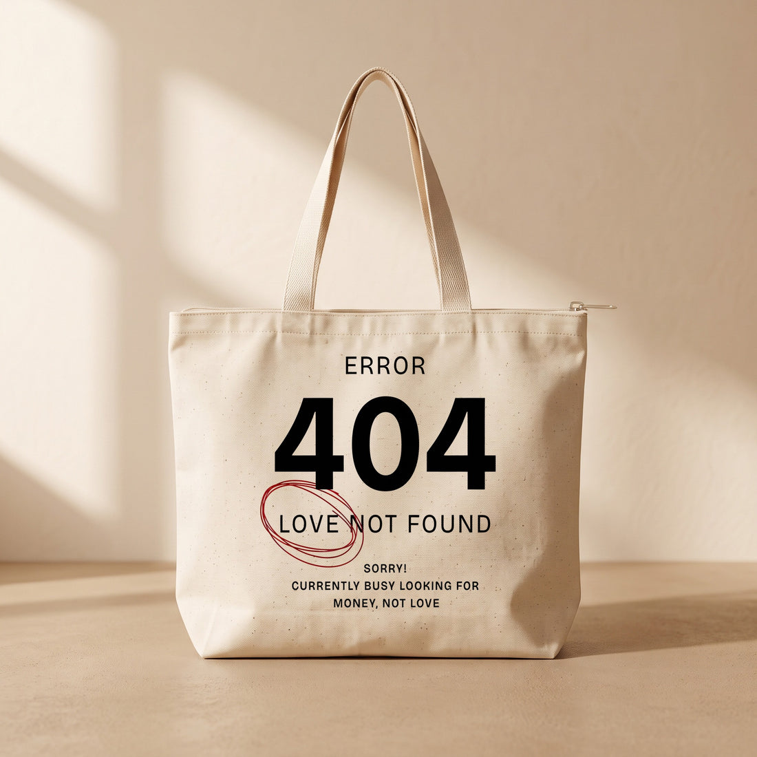 Error Not 404 - Fermuarlı Tote Bag