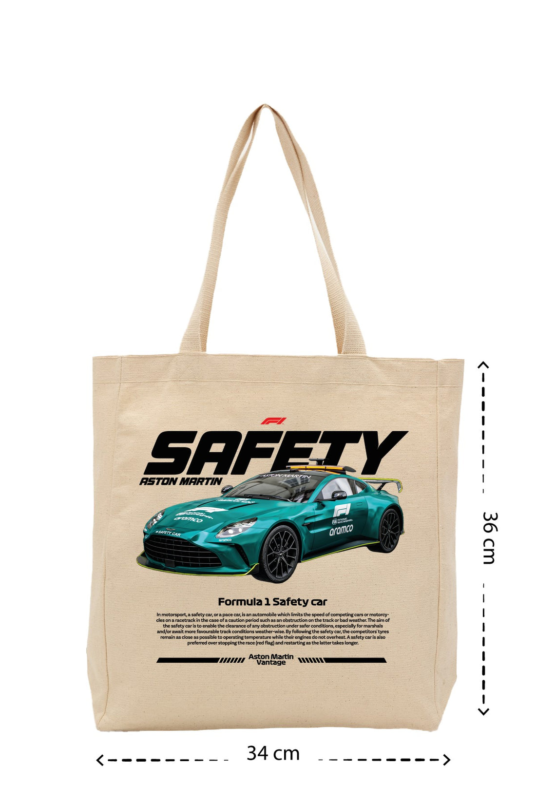 F1 Safety Car - Kanvas Çanta - Krem