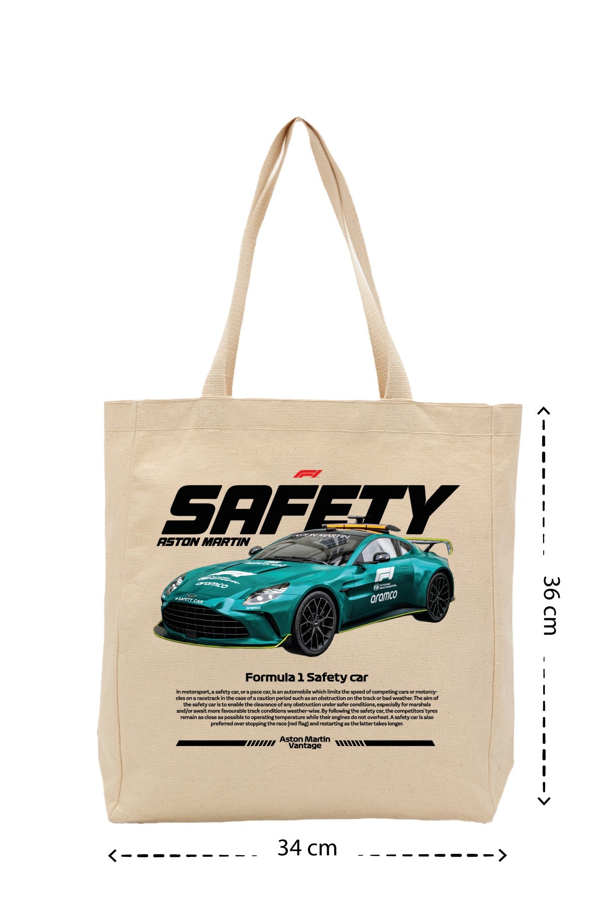 F1 Safety Car - Kanvas Çanta - Krem