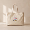 Flower Bear - Çıtçıtlı Tote Bag