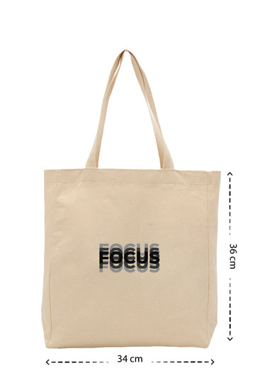Focus - Kanvas Çanta - Krem