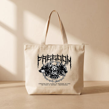 Freedom - Fermuarlı Tote Bag