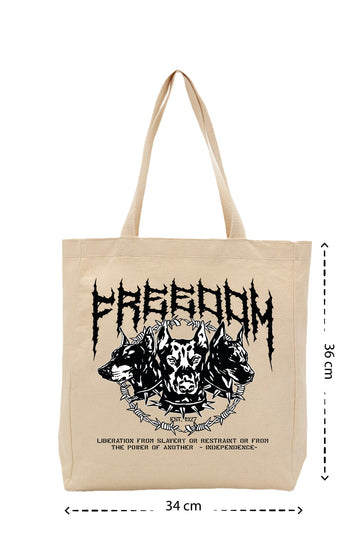 Freedom - Kanvas Çanta - Krem