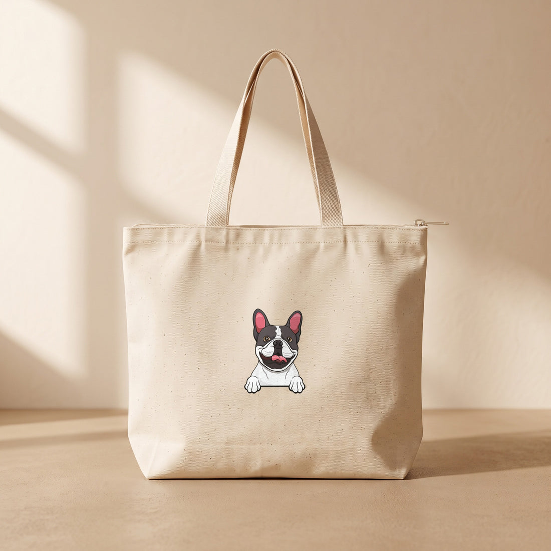 French Bulldog - Fermuarlı Tote Bag