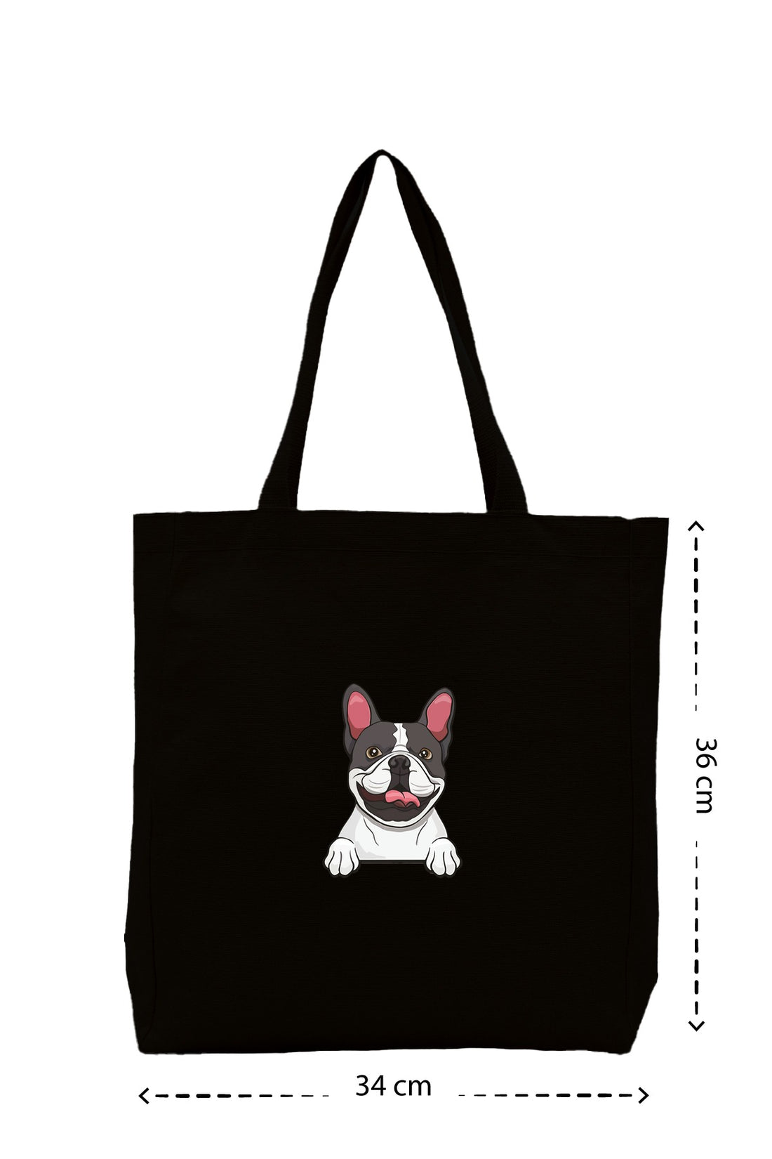 French Bulldog - Kanvas Çanta - Krem