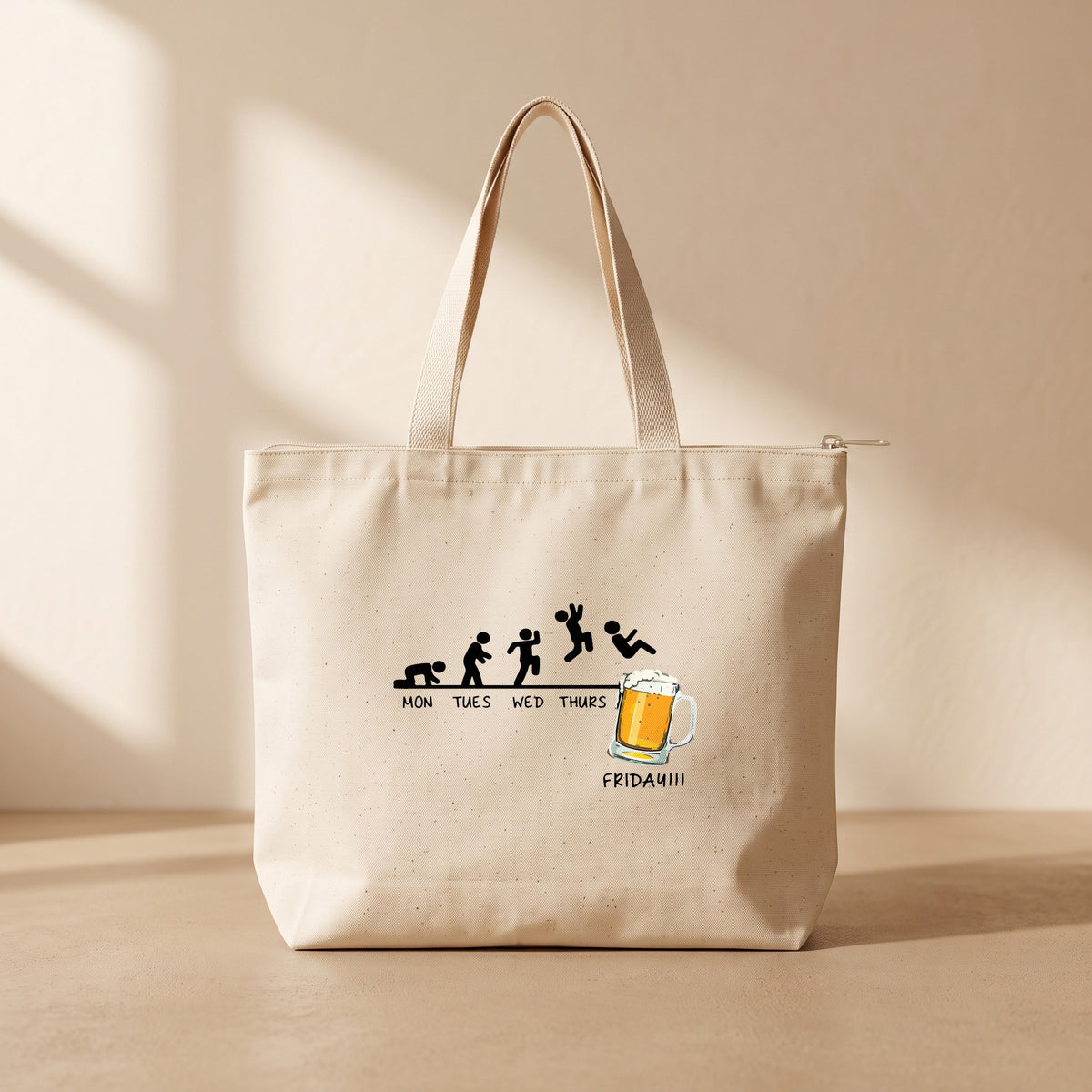 Friday Beer - Fermuarlı Tote Bag