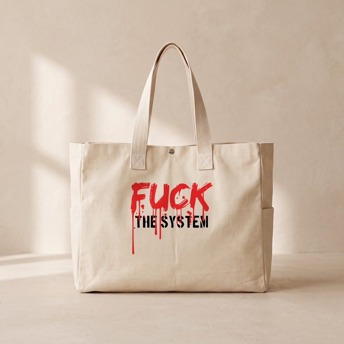 Fuck The System - Çıtçıtlı Tote Bag
