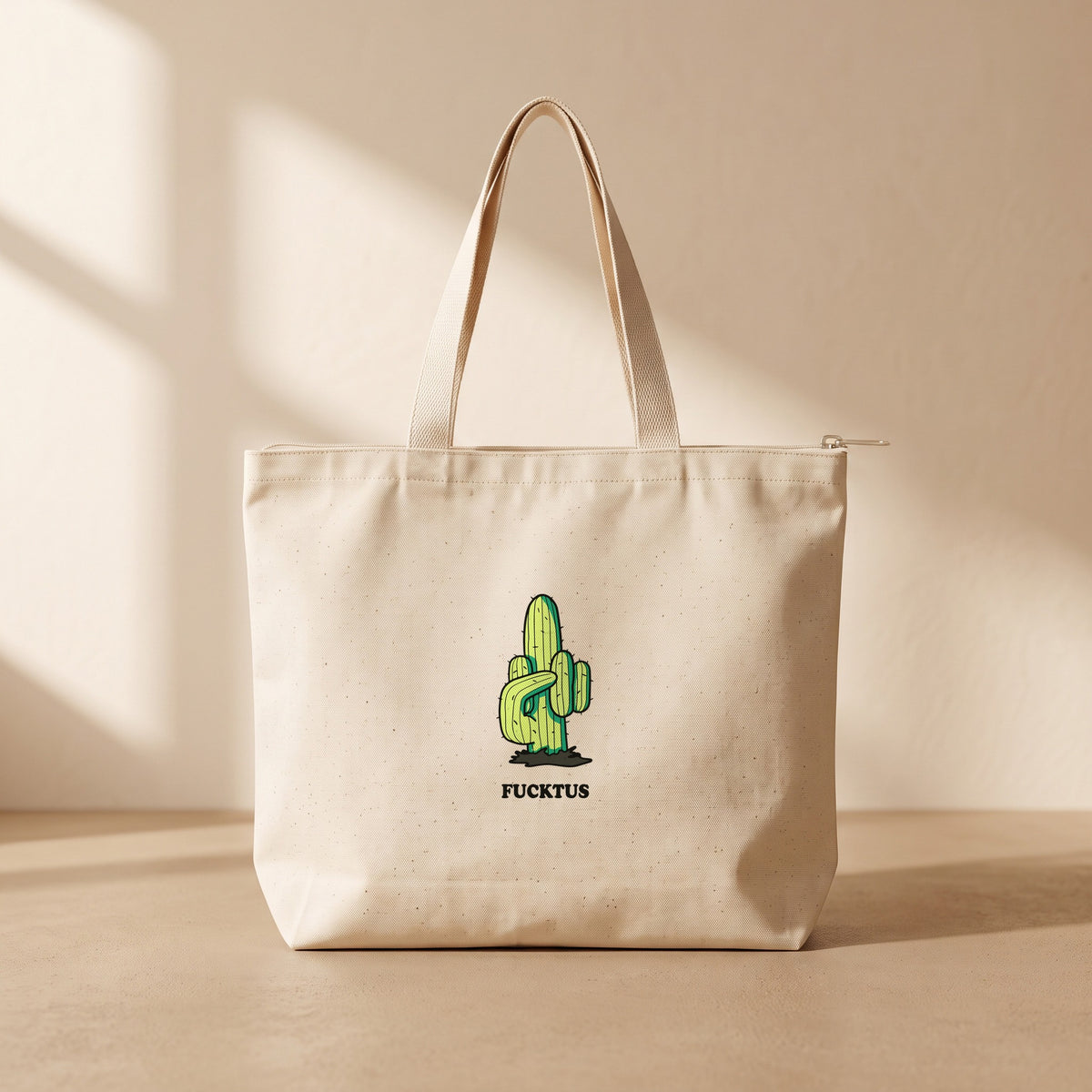 Fucktus - Fermuarlı Tote Bag