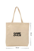Game Over - Kanvas Çanta - Krem