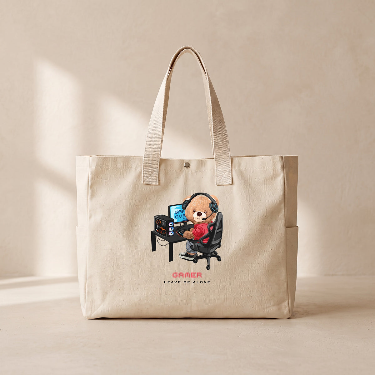 Gamer Bear - Çıtçıtlı Tote Bag