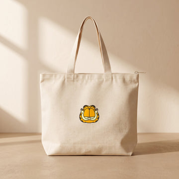 Garfield Face - Fermuarlı Tote Bag